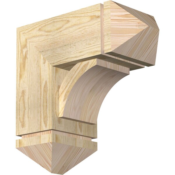 Ekena Millwork Thorton Arts and Crafts Rough Sawn Bracket w/ Offset Brace, Douglas Fir, 8"W x 18"D x 18"H BKT0806X18X18THR03RDF - main
